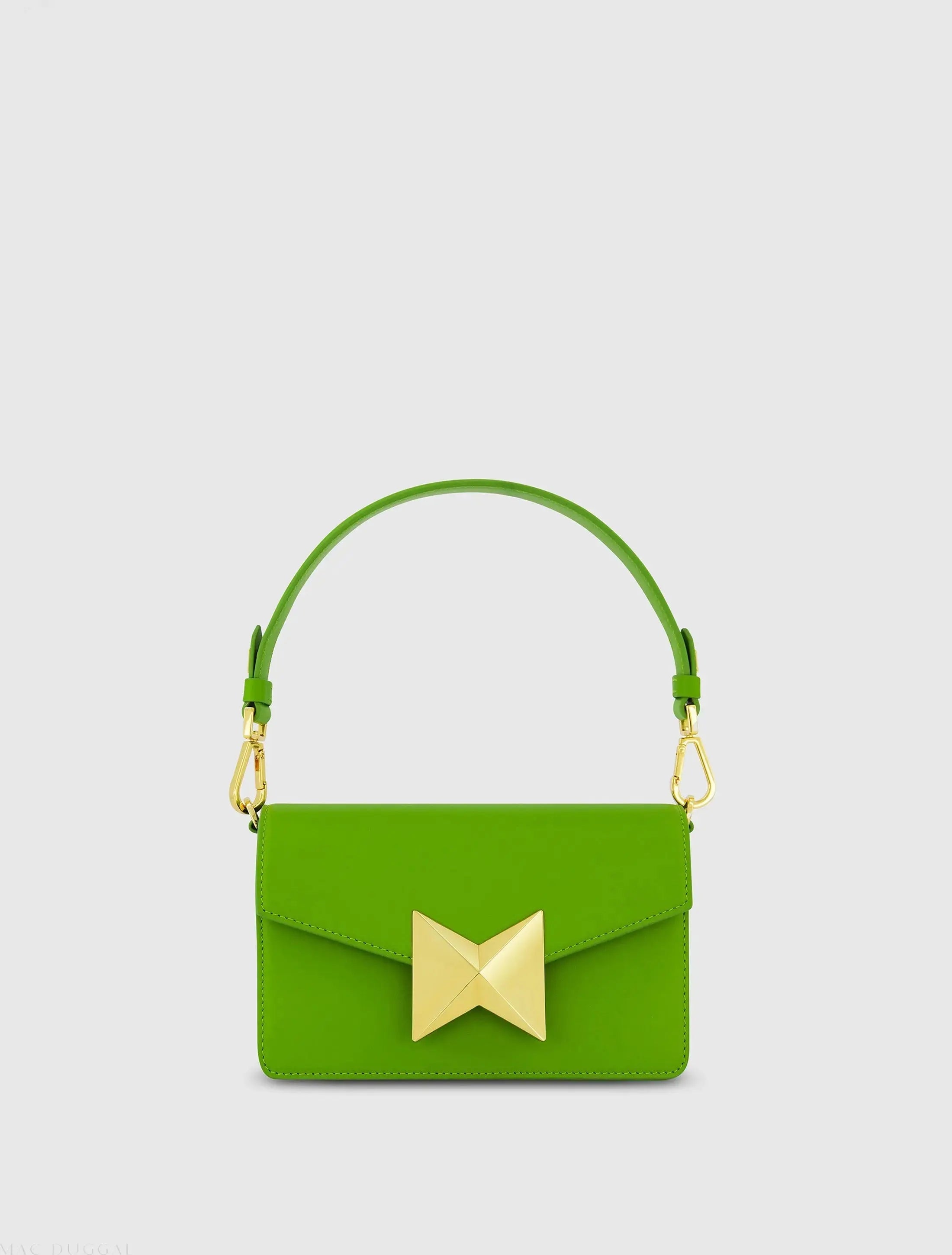 Mini Leather Shoulder Handbag With Gold Hardware